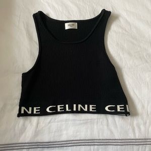 Celine black and white crop top tank